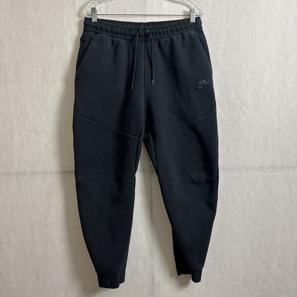 Nike Men's Size Large Black Cotton Blend Tech Fleece Jogger Pants CU4495-010 - Picture 1 of 12